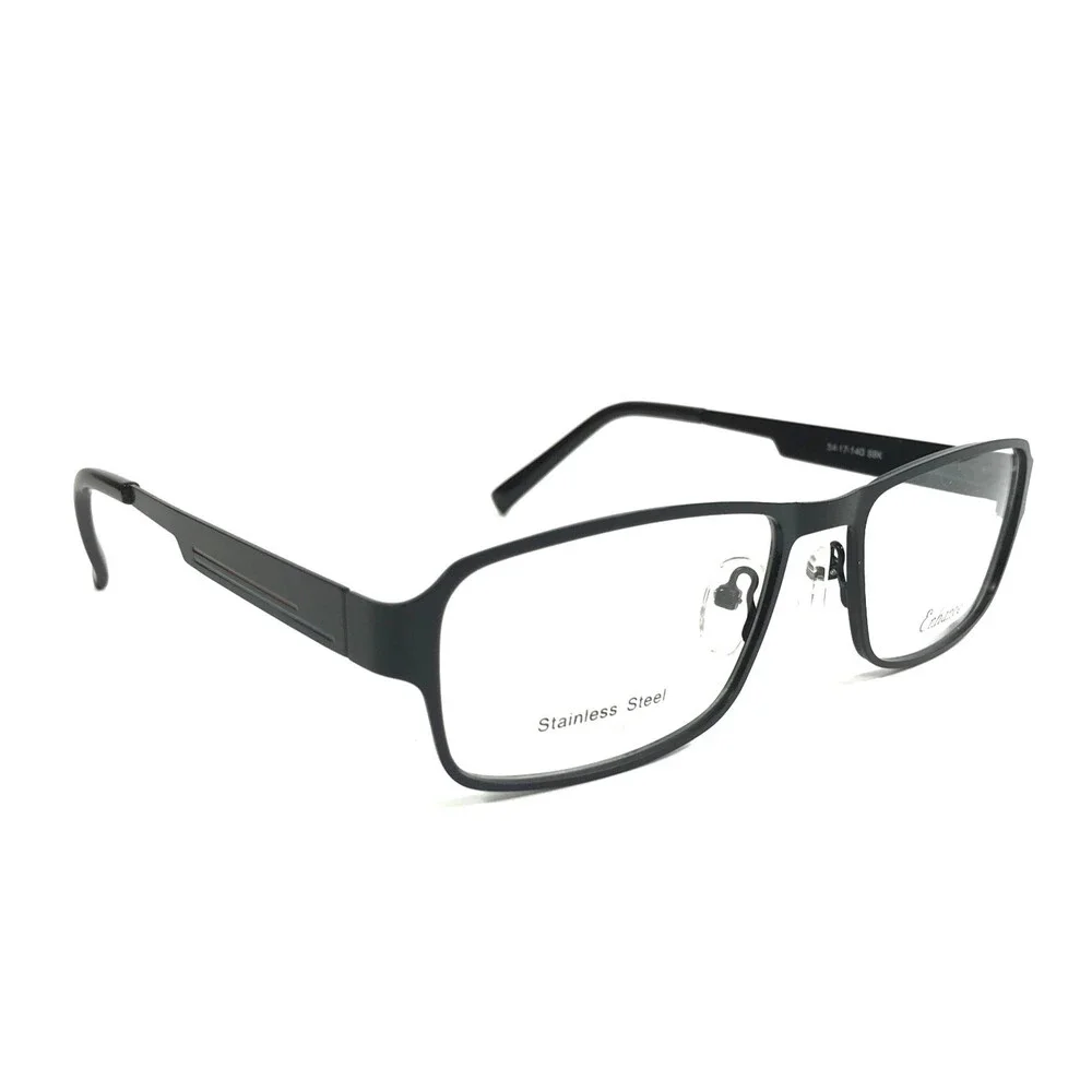 Enhance Eyeglasses Frames 4185 SBK Satin Black Rectangle Full Rim 54-17-140